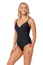 Load image into Gallery viewer, DD/E "V" Neck One Piece - Black