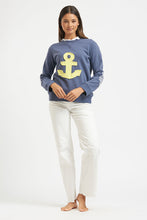 Load image into Gallery viewer, Frayed Anchor Cotton Sweatshirt - Old Navy/Yellow