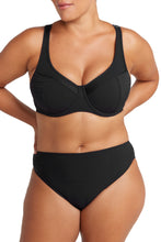 Load image into Gallery viewer, Hues Monet curve fit mid rise swim pant black