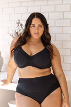 Load image into Gallery viewer, Hues Monet curve fit mid rise swim pant black