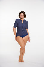 Load image into Gallery viewer, Short Sleeve Rash Vest Navy and White Dots