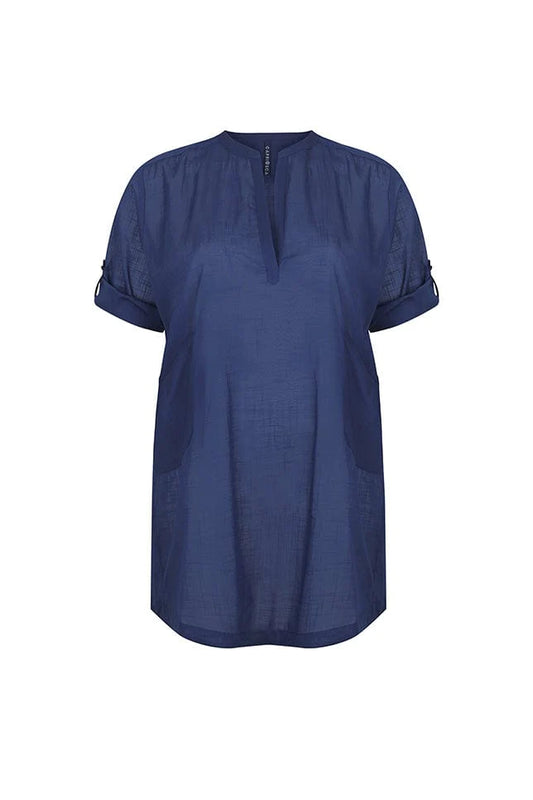 COTTON OVER SHIRT NAVY