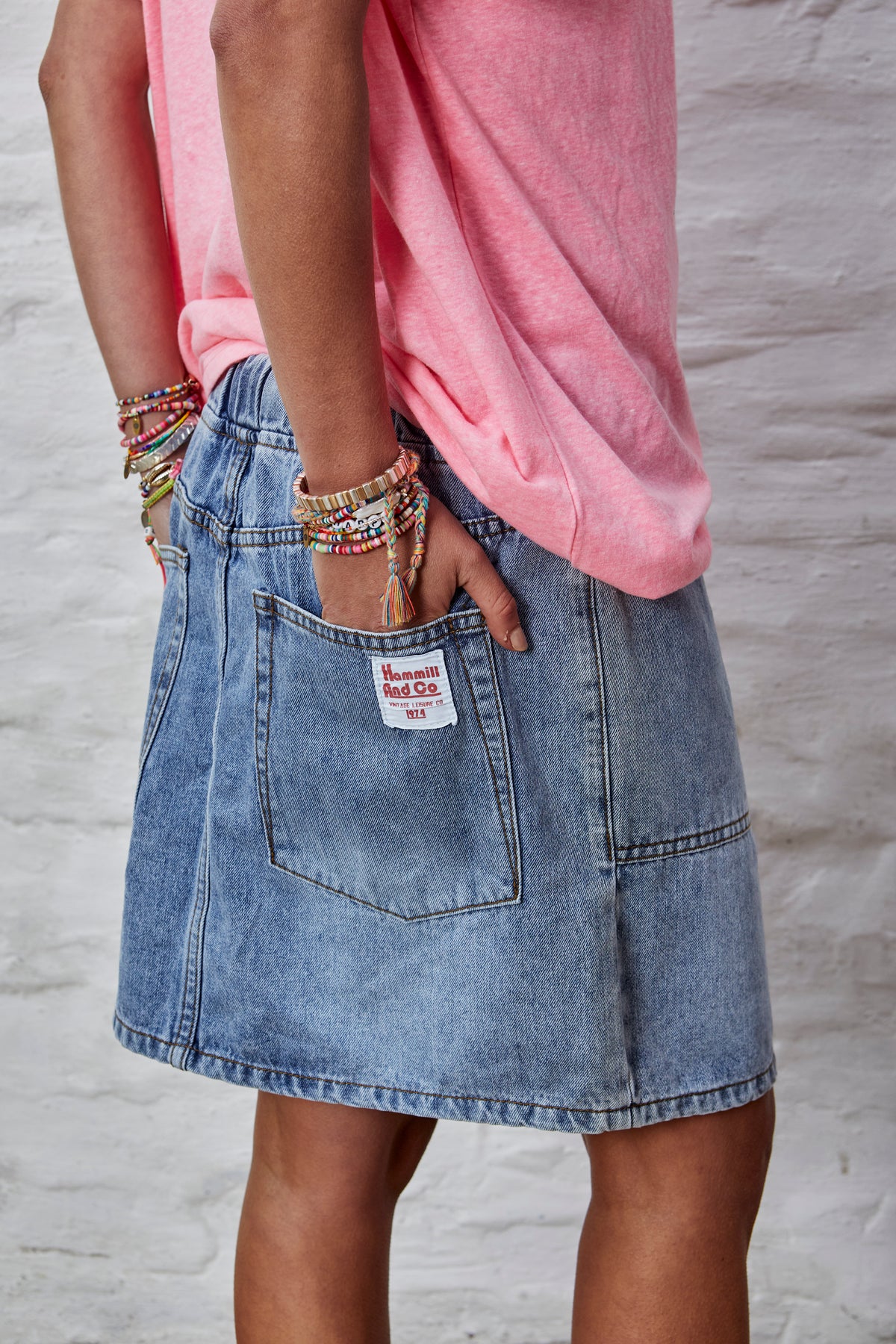 Draw Cord Denim Skirt