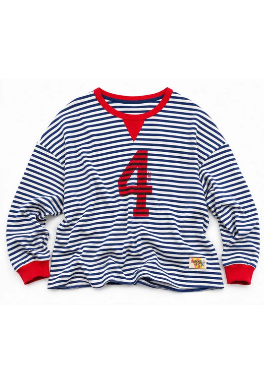 Vintage 4 Waffle Top - Royal/White