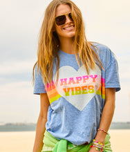 Load image into Gallery viewer, Happy Vibes Vintage Tee  - Blue