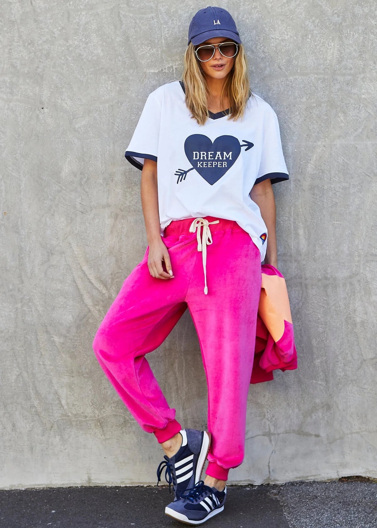 Velour Track Pants Pink