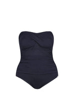 Load image into Gallery viewer, Honey Comb Twist Front Bandeau One Piece Navy