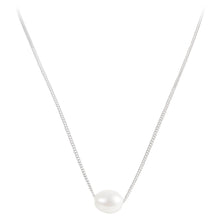 Load image into Gallery viewer, PEARL TEARDROP NECKLACE SILVER
