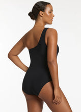 Load image into Gallery viewer, One Shoulder One Piece Black