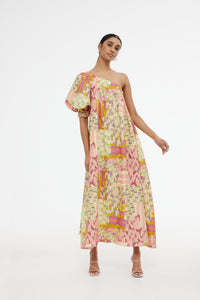 Poppy Dress Painterly patchwork