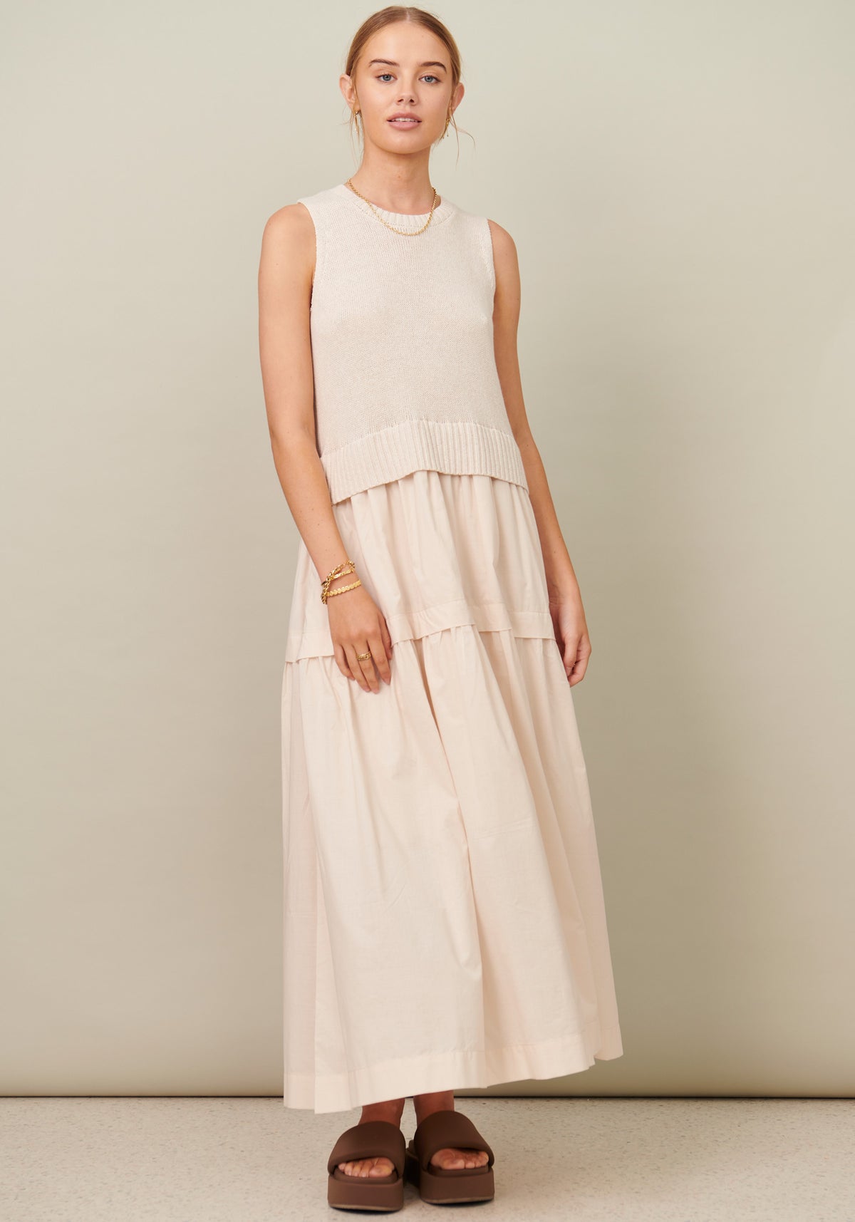 Marcella Tank Dress Pebble