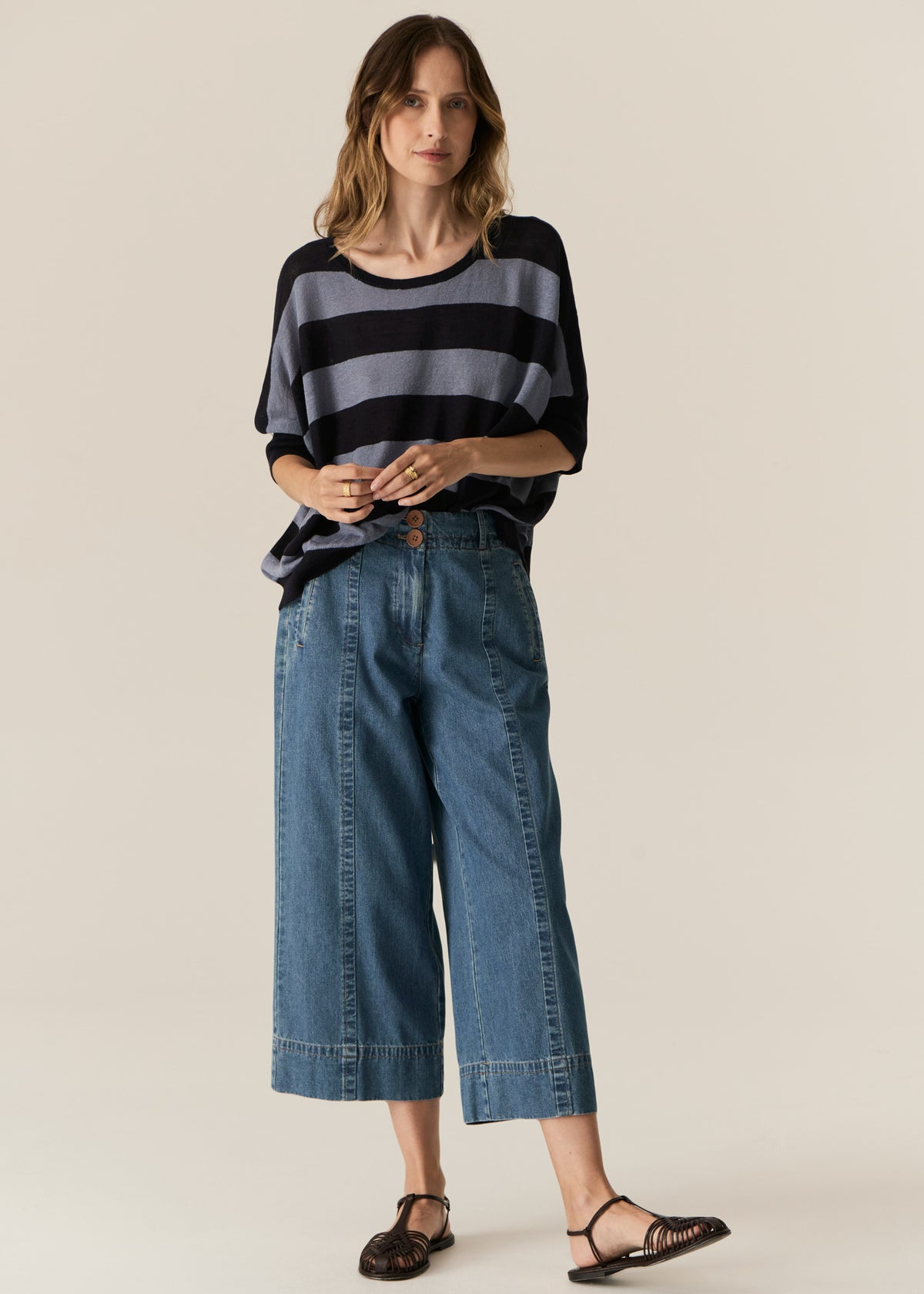 Milton Stripe Knit Ink/Blue
