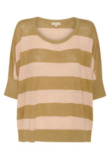 Load image into Gallery viewer, Milton Stripe Knit Khaki/Pink