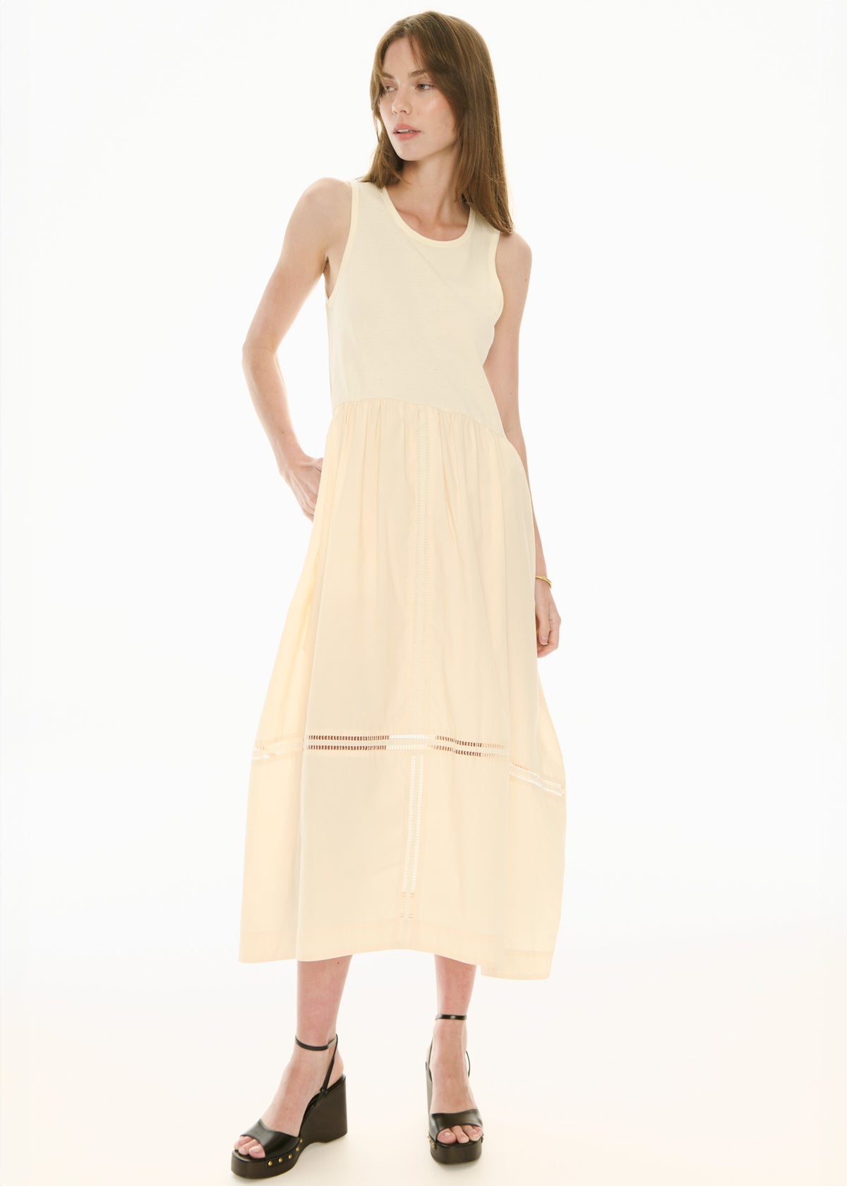 Orlo Lace Tank Dress Ivory