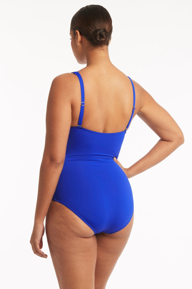 Essentials Cross Front Multifit One Piece Cobalt