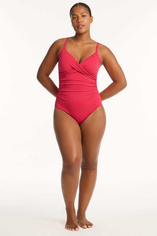Nouveau Twist Front Dd/E Cup One Piece Raspberry