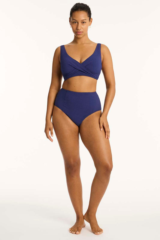 Messina Cross Front Multifit Bra Top - French Navy