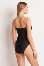 Load image into Gallery viewer, Ruched Bandeau One Piece Black