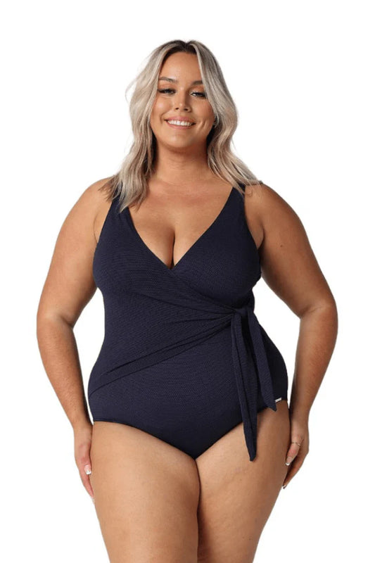 Waist Tie Wrap One Piece Honey Comb