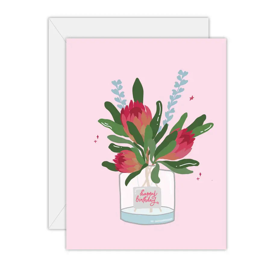 Happy Birthday - Protea - Greeting Card