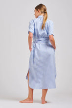 Load image into Gallery viewer, The Annie Short Sleeve Shirt Dress -Pale Blue Stripe