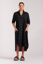 Load image into Gallery viewer, The Anouk Shirt Dress Short Sleeve - Black