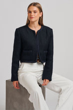 Load image into Gallery viewer, The Audrey Boucle Jacket - French Navy
