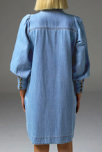 Load image into Gallery viewer, elocution dress - light washed denim