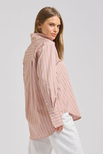 Load image into Gallery viewer, The Elodie Girlfriend Shirt - Stone Pink Stripe