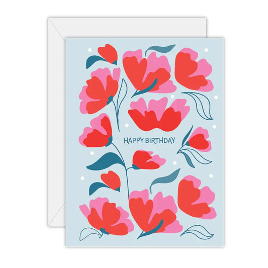 Happy Birthday - Floral - Square