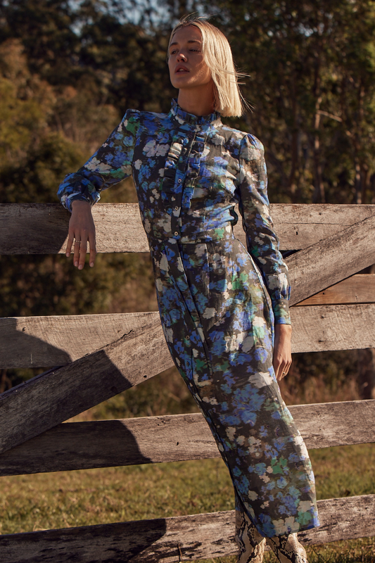 graduate dress - forest blur