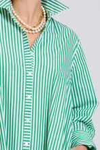 Load image into Gallery viewer, The Sybil Oversized Dress - Bright Green Stripe