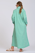 Load image into Gallery viewer, The Sybil Oversized Dress - Bright Green Stripe