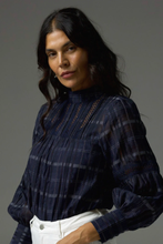 Load image into Gallery viewer, citation top - ink black check