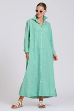 Load image into Gallery viewer, The Sybil Oversized Dress - Bright Green Stripe