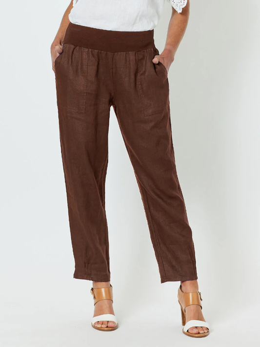 Sarah Straight Leg Linen Pant Koko
