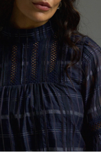 Load image into Gallery viewer, citation top - ink black check