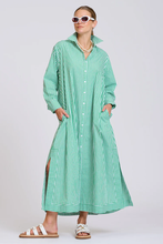 Load image into Gallery viewer, The Sybil Oversized Dress - Bright Green Stripe