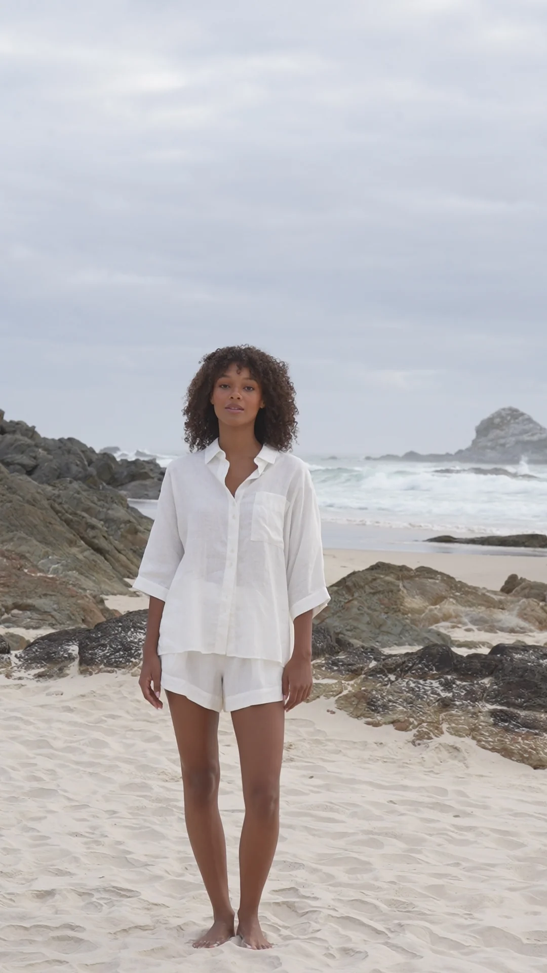 Gaia Linen Shorts Ivory