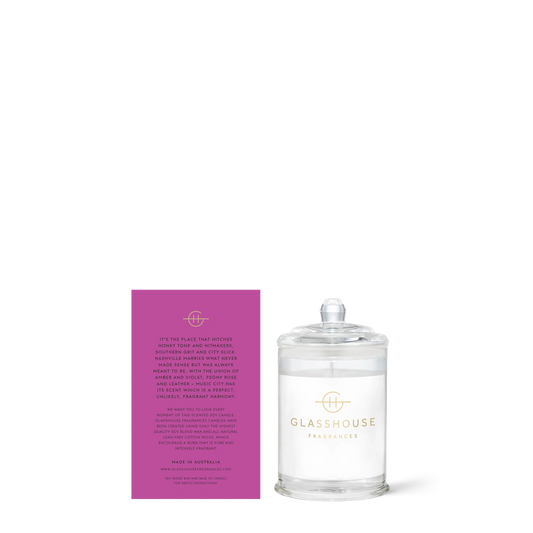 Music City Magic Peony Rose & Leather 60g Triple Scented Soy Candle