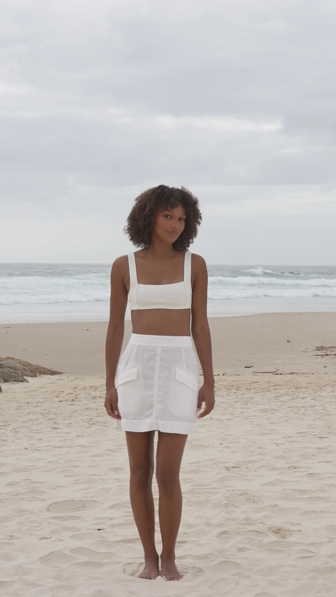 Ilaria Linen Skirt Ivory