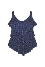 Load image into Gallery viewer, 3 Tier Tankini | Navy Dots