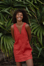 Load image into Gallery viewer, Isla Linen Dress Hibiscus