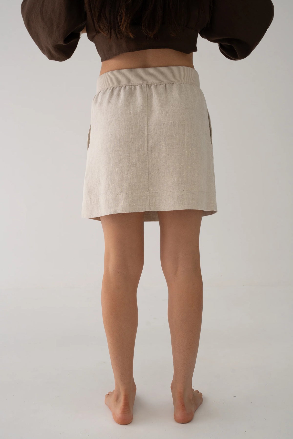 Anelle Linen Skirt Oatmeal