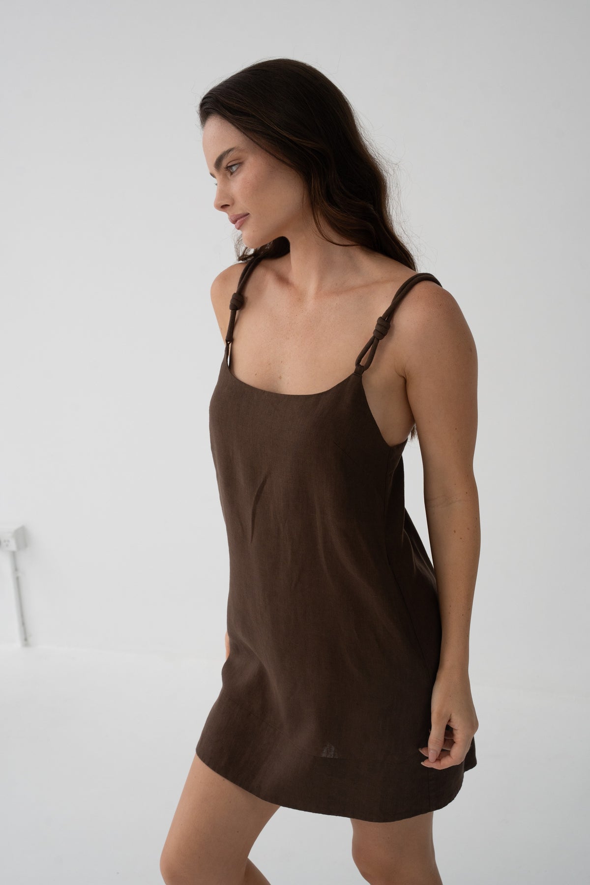 Tevi Linen Slip Chocolate