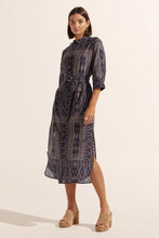Load image into Gallery viewer, pinpoint dress - midnight aztec