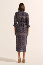 Load image into Gallery viewer, pinpoint dress - midnight aztec