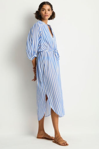 Vacay Boho Long Shirt Dress Chambray