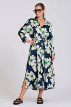 Load image into Gallery viewer, The Luxe Luna Longline Shirt Dress - Navy and Green Floral