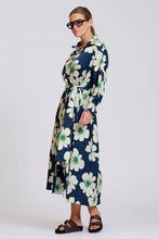 Load image into Gallery viewer, The Luxe Luna Longline Shirt Dress - Navy and Green Floral